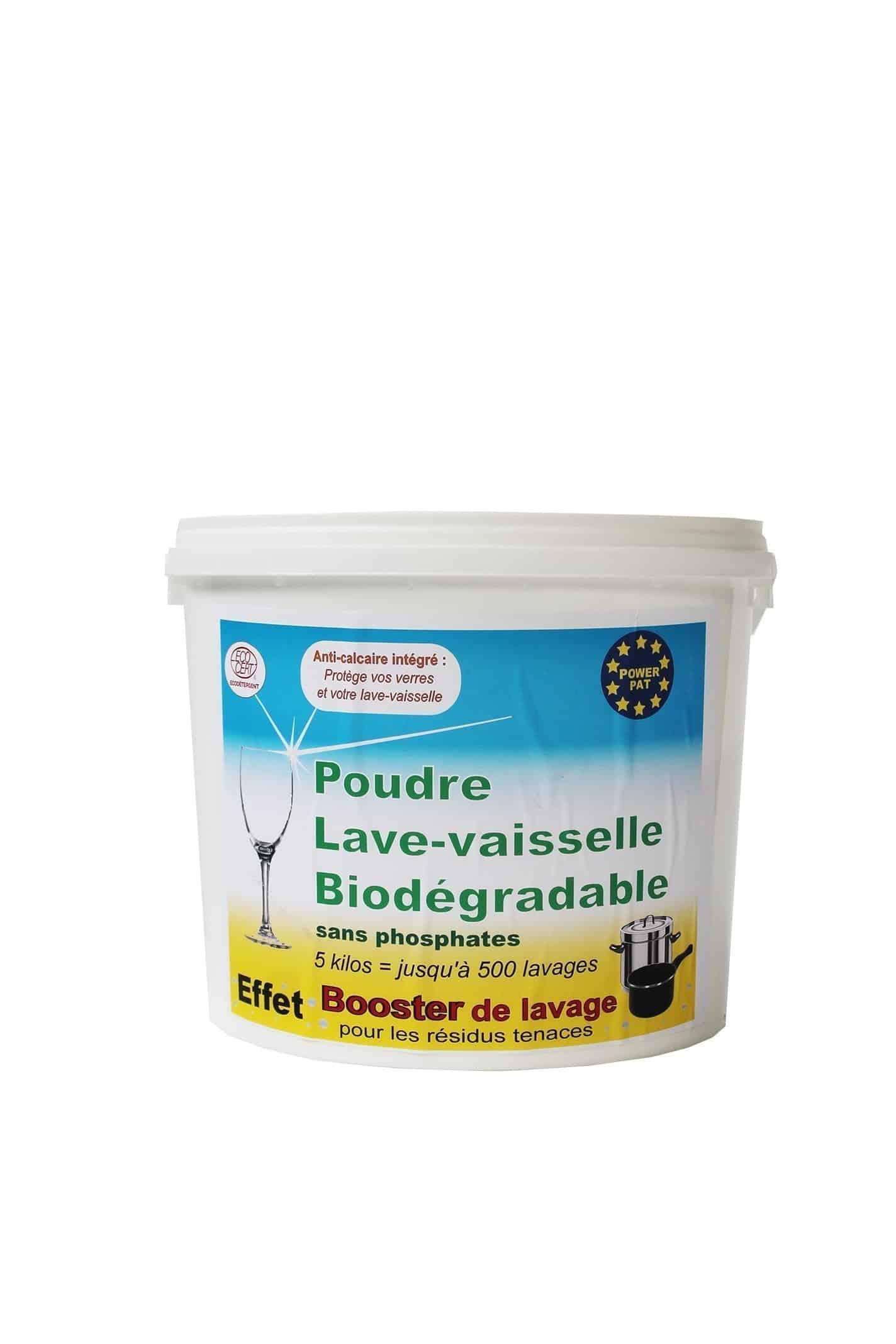 Poudre lave-vaisselle biodégradable POWERPAT 5kg - Power Pat - Lessive  biodégradable - Powerpat - Sel détachant